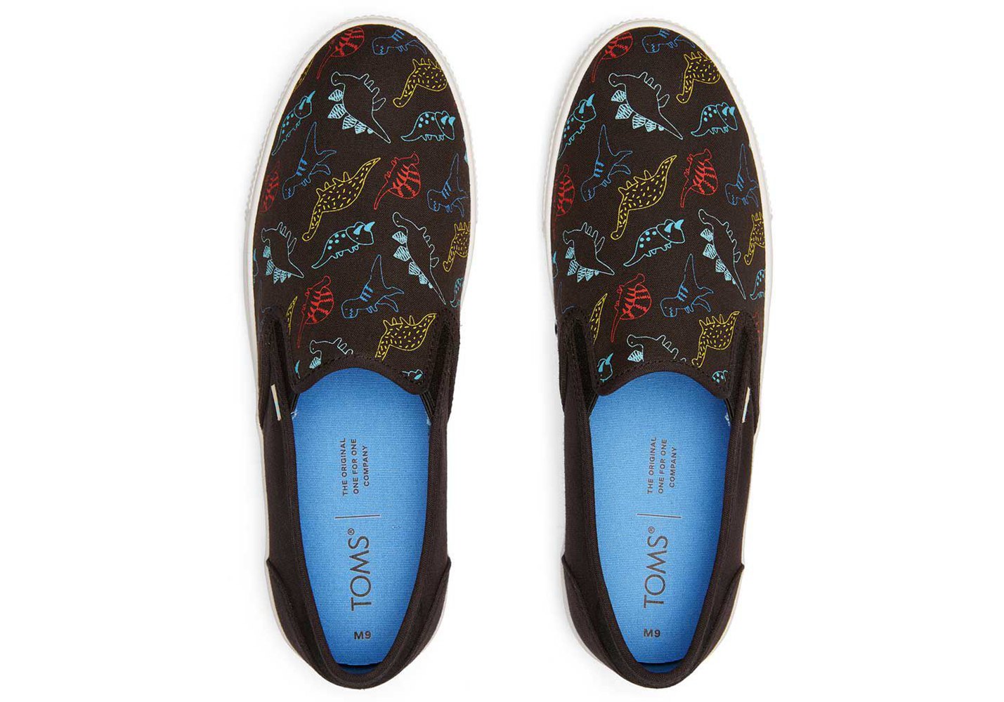 Toms Baja Dinosaur Doodles Slip On Black - Mens - 81723-JNUD